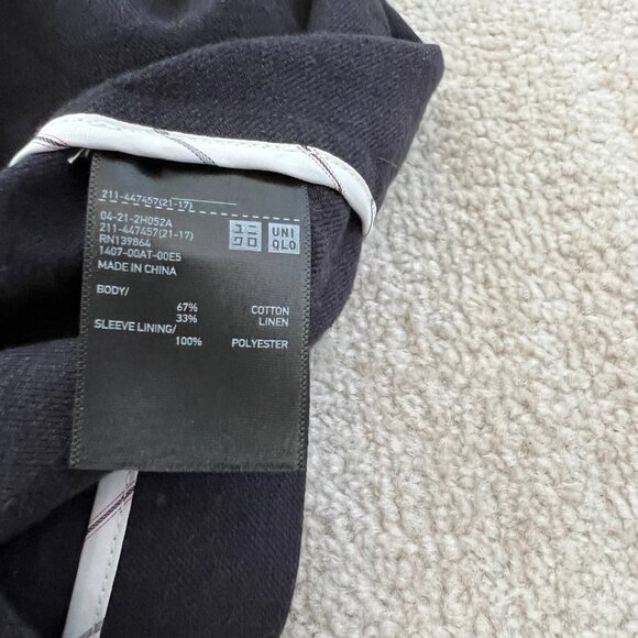 Ines De La Fressange x Uniqlo Linen Cotton Blue Blazer Jacket XXL - Picture 11 of 12